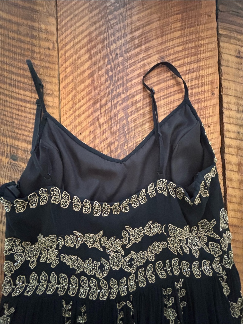 Adrianna Papell Fairy Beaded Vintage Black Dress - Picture 6 of 11